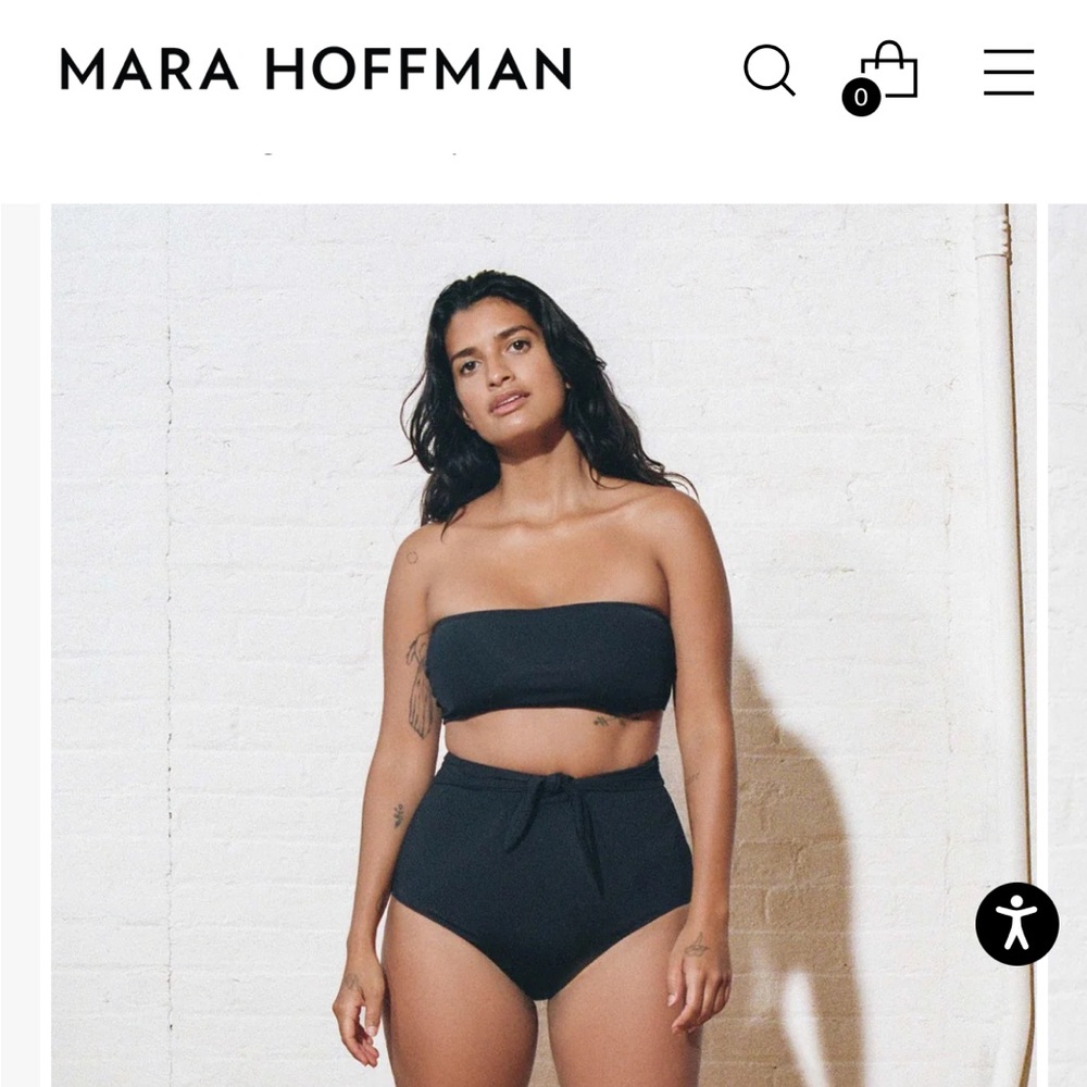 Mara Hoffman Abigail Bikini Top, black, XS, NWT